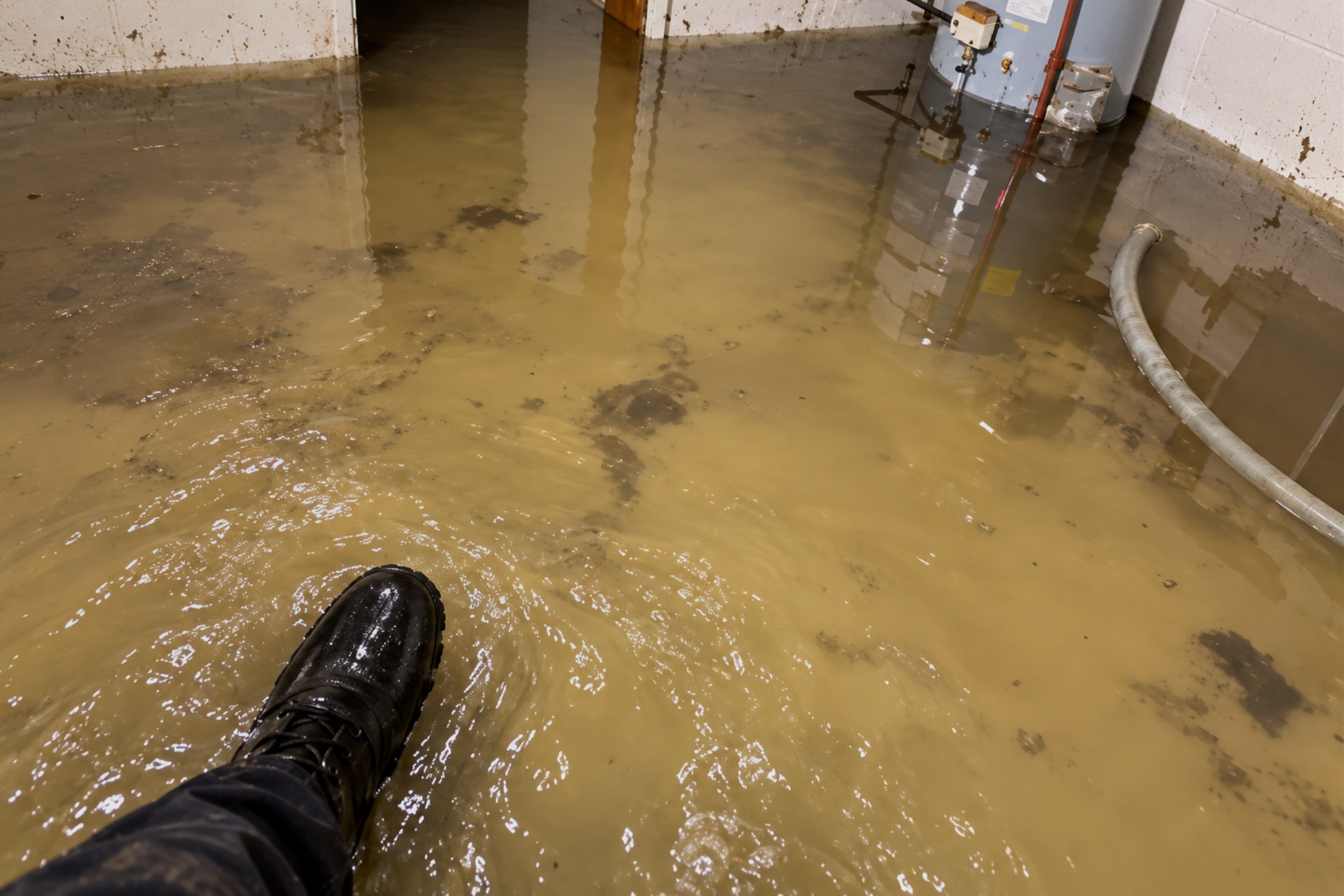 Emergency Water Extraction - Flooded Basement - Storm Disaster - Rockford IL